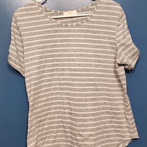 Simply Southern Gray Striped Short Sleeve Tee